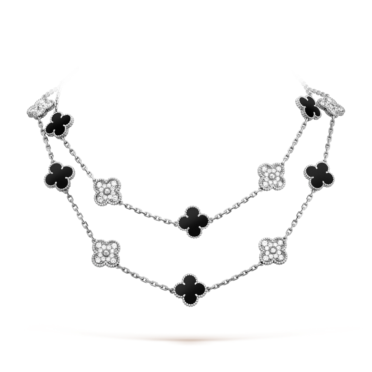 [Lumi Jewellery]CLOVER 20 MOTIFS ONYX DIAMOND SILVER