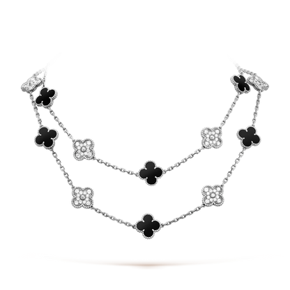 [Lumi Jewellery]CLOVER 20 MOTIFS ONYX DIAMOND SILVER