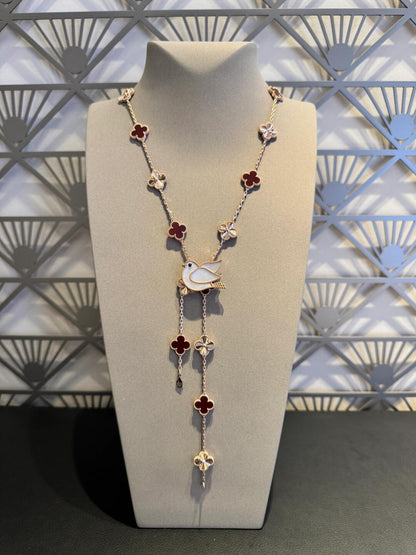 [Lumi Jewellery]CLOVER 20 MOTIFS LASER CARNELIAN NECKLACE