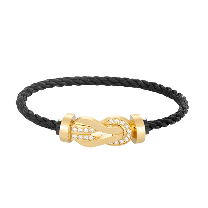 [Lumi Jewellery]CHANCE LARGE 8 FIGURE BUCKLE HALF DIAMOND BRACELET GOLD