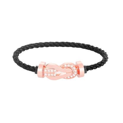 [Lumi Jewellery]CHANCE LARGE 8 FIGURE BUCKLE HALF DIAMOND BRACELET ROSE GOLD