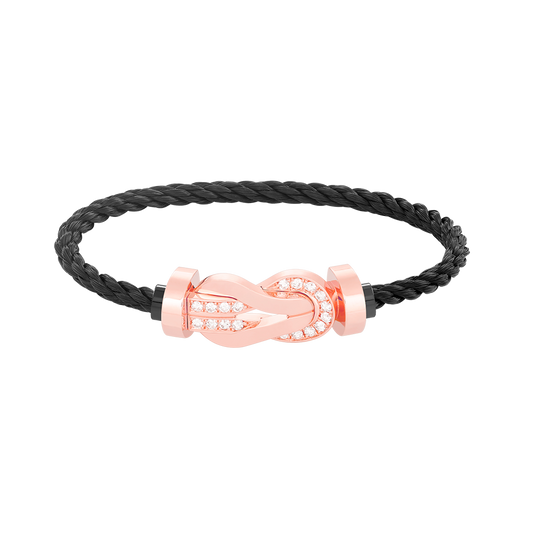 [Lumi Jewellery]CHANCE LARGE 8 FIGURE BUCKLE HALF DIAMOND BRACELET ROSE GOLD