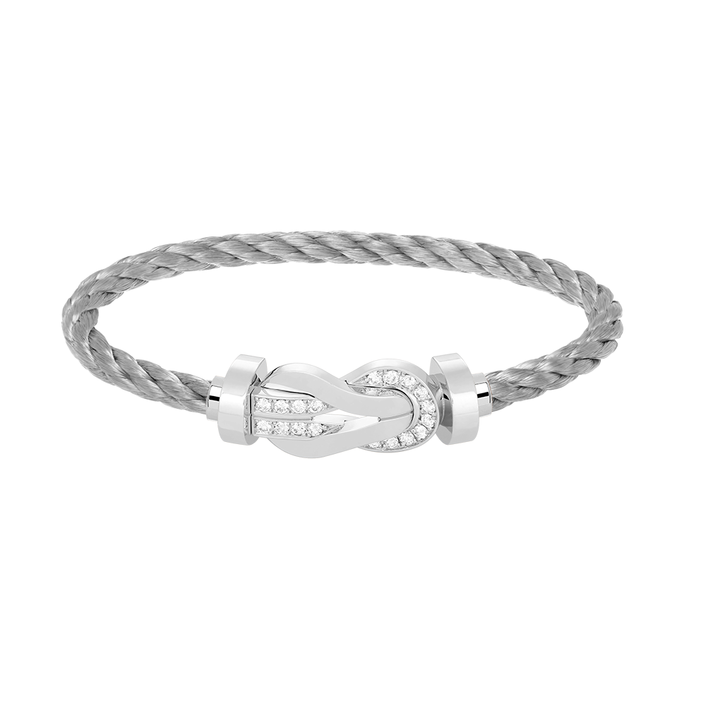 [Lumi Jewellery]CHANCE LARGE 8 FIGURE BUCKLE HALF DIAMOND BRACELET SILVER