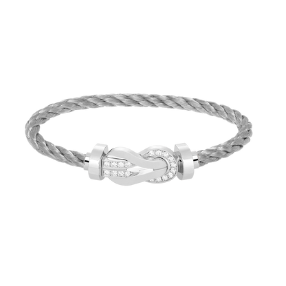 [Lumi Jewellery]CHANCE LARGE 8 FIGURE BUCKLE HALF DIAMOND BRACELET SILVER