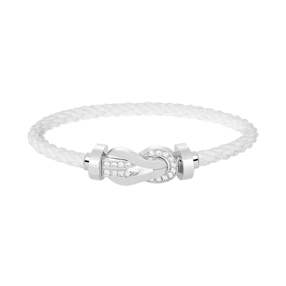 [Lumi Jewellery]CHANCE LARGE 8 FIGURE BUCKLE HALF DIAMOND BRACELET SILVER