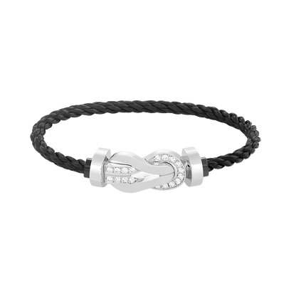 [Lumi Jewellery]CHANCE LARGE 8 FIGURE BUCKLE HALF DIAMOND BRACELET SILVER