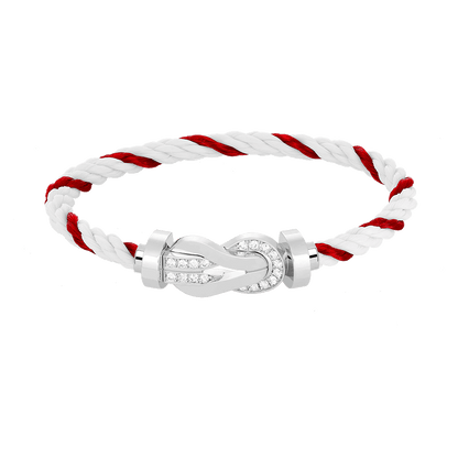 [Lumi Jewellery]CHANCE LARGE 8 FIGURE BUCKLE HALF DIAMOND BRACELET SILVER