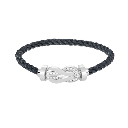 [Lumi Jewellery]CHANCE LARGE 8 FIGURE BUCKLE HALF DIAMOND BRACELET SILVER