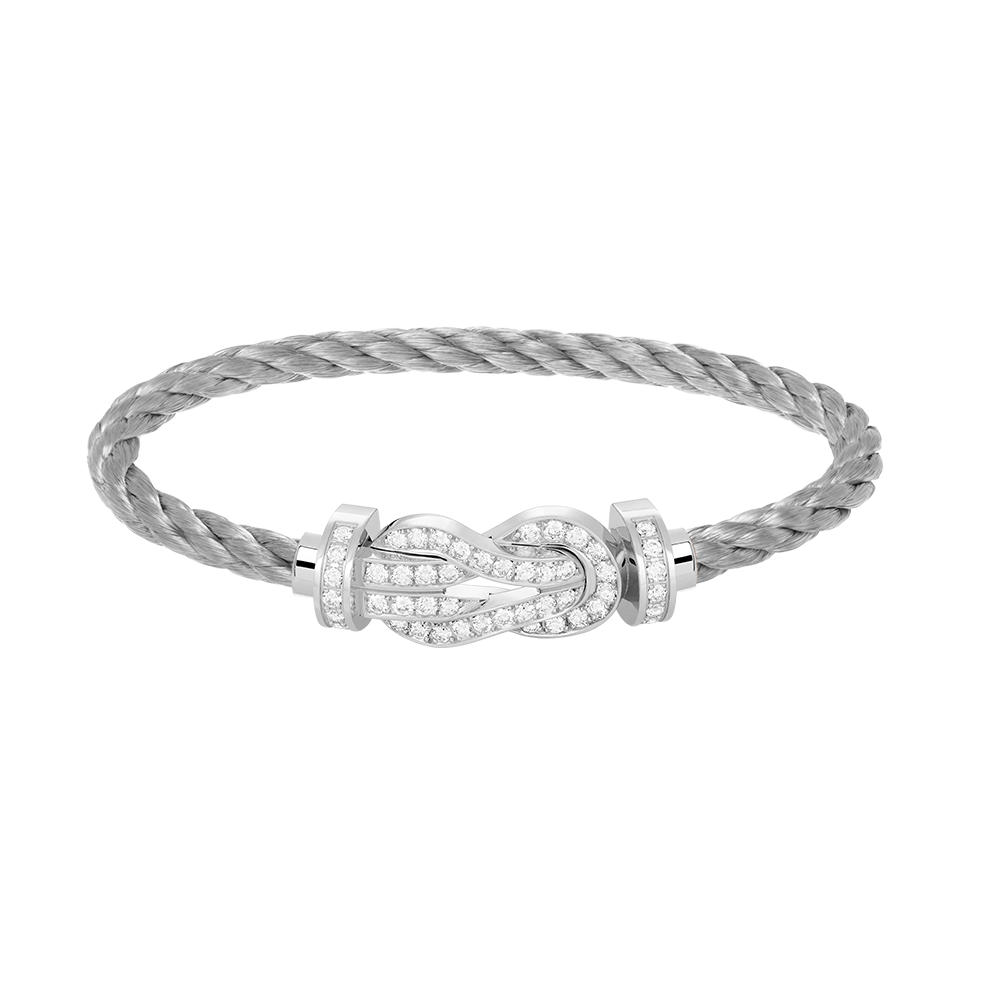 [Lumi Jewellery]CHANCE LARGE 8 FIGURE BUCKLE FULL DIAMOND BRACELET SILVER