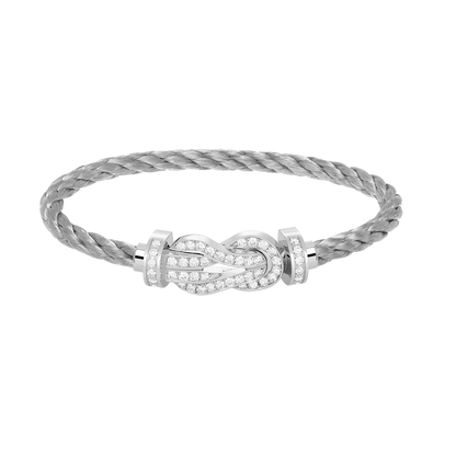 [Lumi Jewellery]CHANCE LARGE 8 FIGURE BUCKLE FULL DIAMOND BRACELET SILVER