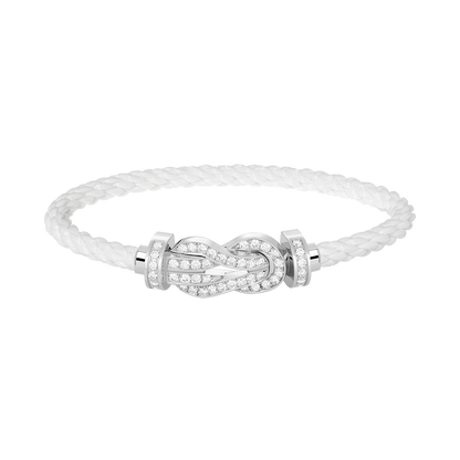 [Lumi Jewellery]CHANCE LARGE 8 FIGURE BUCKLE FULL DIAMOND BRACELET SILVER