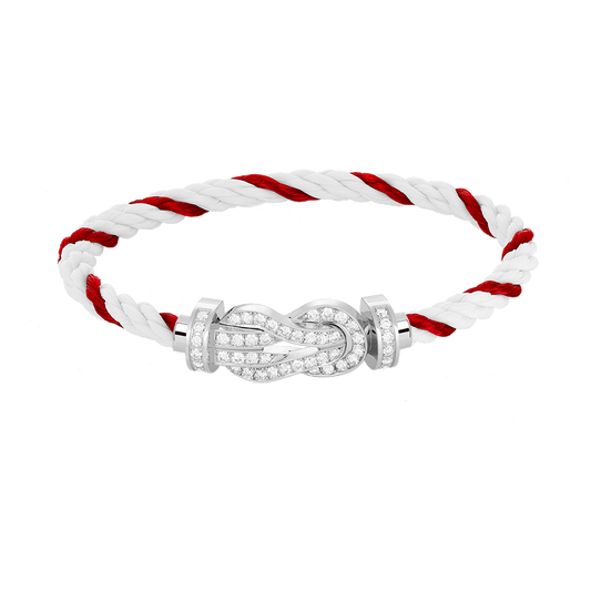 [Lumi Jewellery]CHANCE LARGE 8 FIGURE BUCKLE FULL DIAMOND BRACELET SILVER