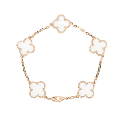 [Lumi Jewellery]CLOVER 5 MOTIF ROCK CRYSTAL BRACELET