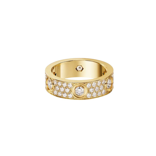 [Lumi Jewelery]LOVE 5.5MM FULL-PAVE 6-DIAMOND RING