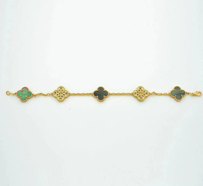[Lumi Jewellery] CLOVER 5 MOTIF GRAY MOP BRACELET COLLECTION