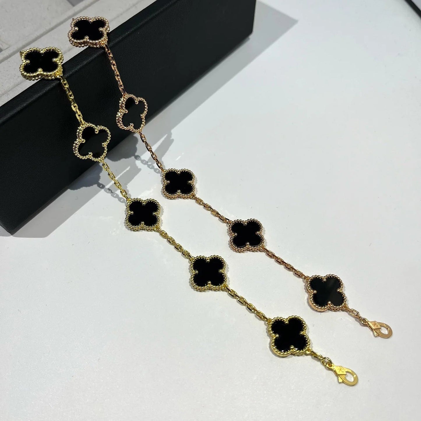 [Lumi Jewellery] CLOVER 5 MOTIF ONYXS BRACELET COLLECTION