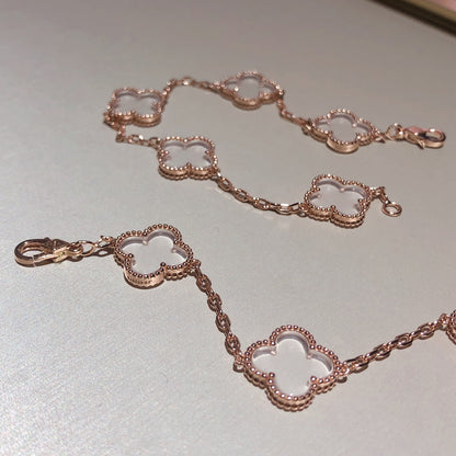 [Lumi Jewellery]CLOVER 5 MOTIF ROCK CRYSTAL BRACELET