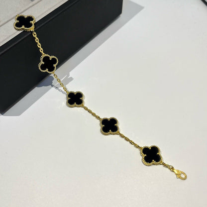 [Lumi Jewellery] CLOVER 5 MOTIF ONYXS BRACELET COLLECTION