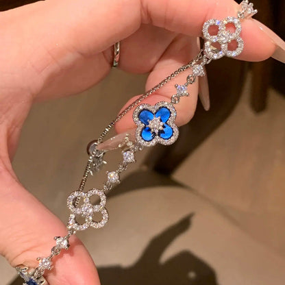 [Lumi Jewellery]CLOVER 5 MOTIF PINK BLUE RED WHITE BRACELET