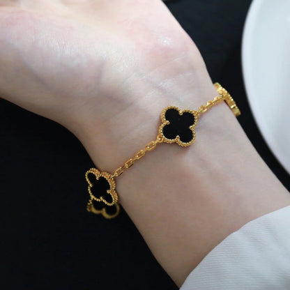 [Lumi Jewellery] CLOVER 5 MOTIF ONYXS BRACELET COLLECTION