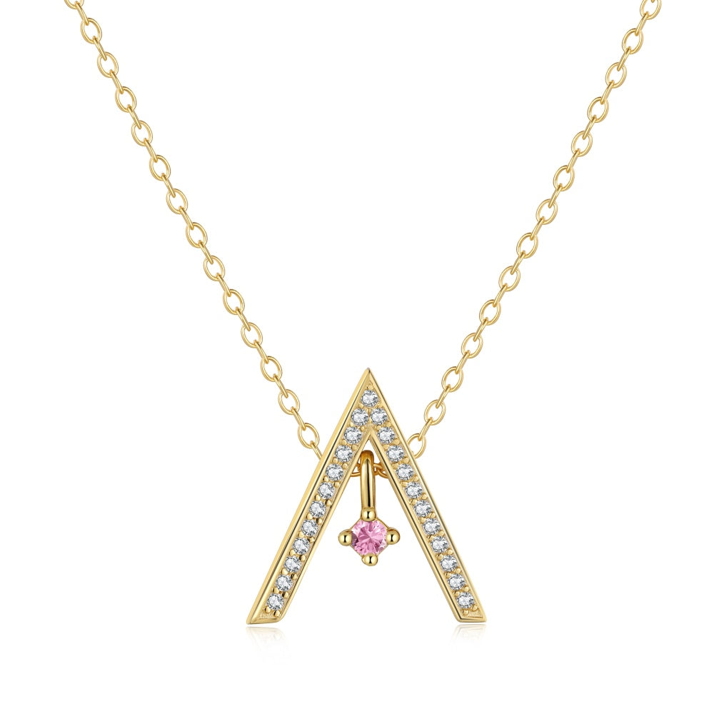[Lumi Jewellery]Sparkling "A" Shape Necklace