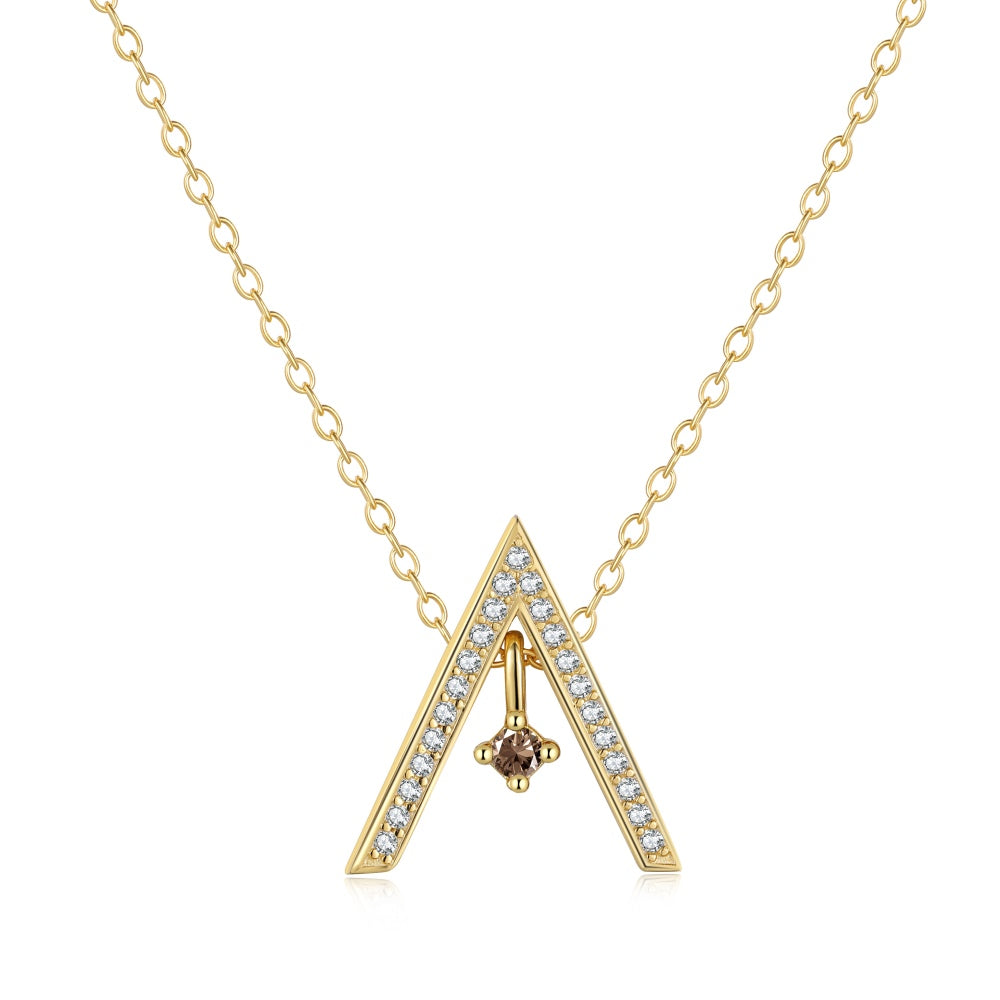 [Lumi Jewellery]Sparkling "A" Shape Necklace