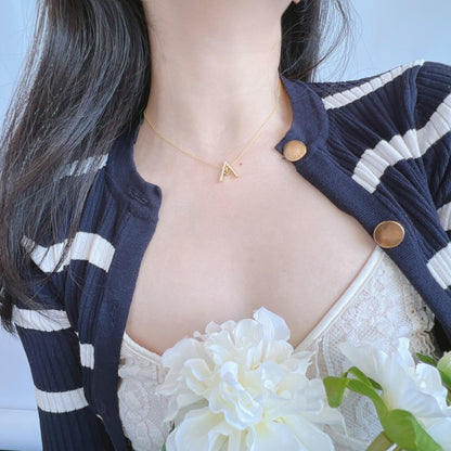 [Lumi Jewellery]Sparkling "A" Shape Necklace