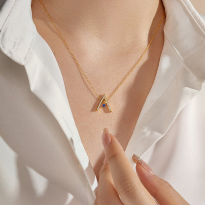 [Lumi Jewellery]Sparkling "A" Shape Necklace