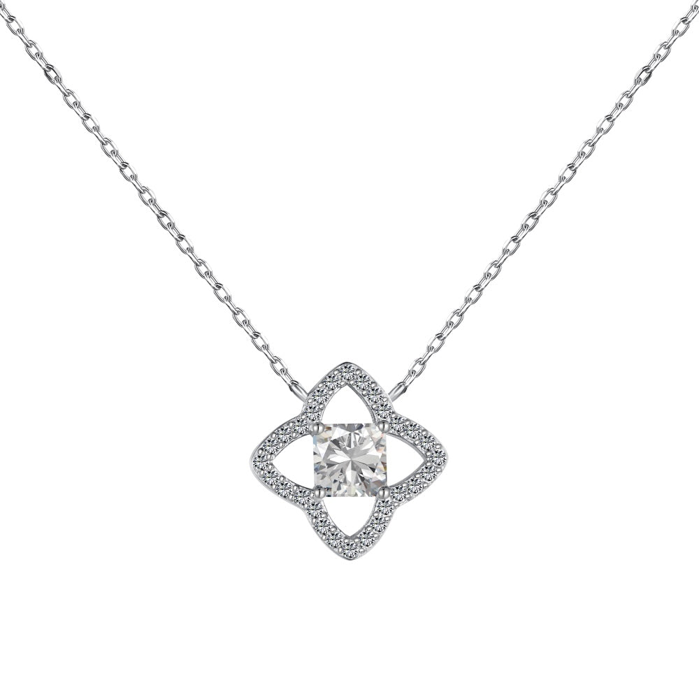 [Lumi Jewellery]Exquisite Flower Shape Princess Cut Necklace