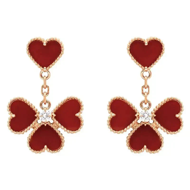 [Lumi Jewellery]SWEET CLOVER CARNELIAN EARRINGS
