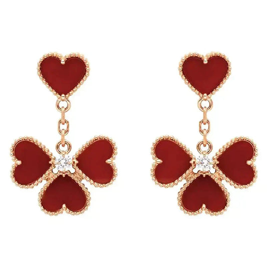 [Lumi Jewellery]SWEET CLOVER CARNELIAN EARRINGS