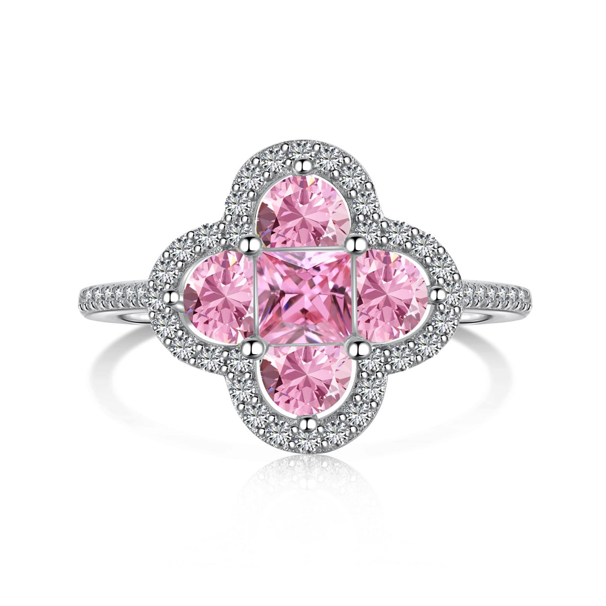 [Lumi Jewellery]Luxurious Eternity Flower Shape Banquet Ring