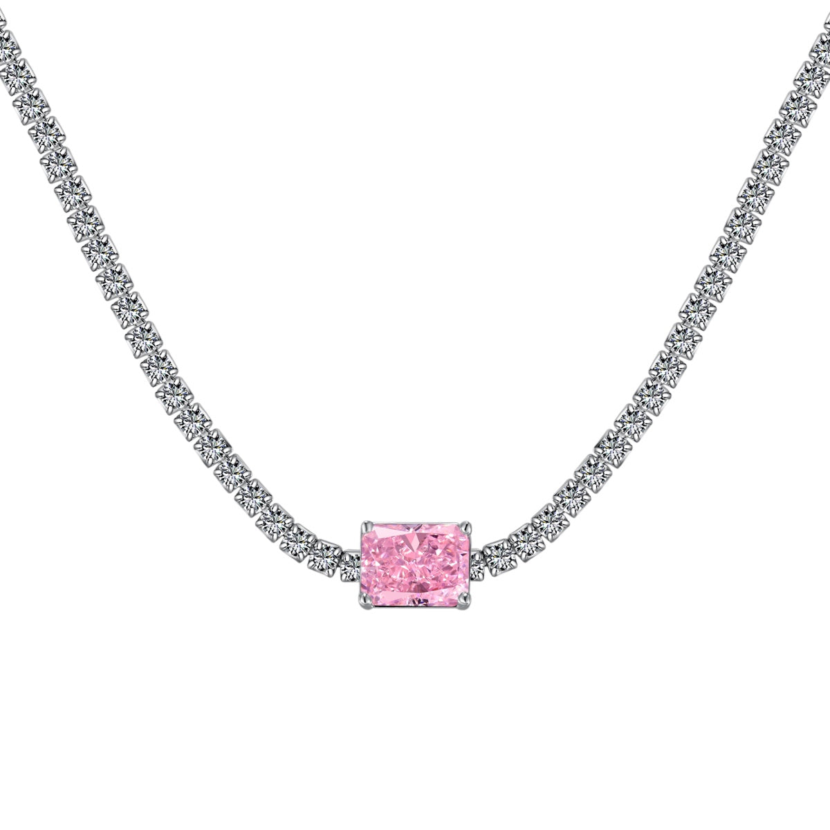 [Lumi Jewellery]2.0 carat Ornate Emerald Cut Necklace