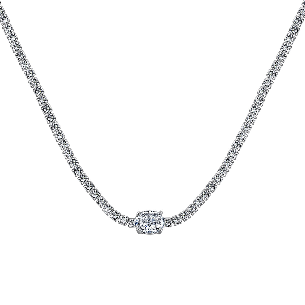 [Lumi Jewellery]1.0 Carat Shining Oval Cut Necklace