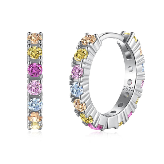 [Lumi Jewellery]Radiant Colorful Round Cut Earrings
