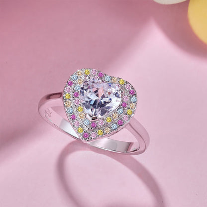 [Lumi Jewellery]Delicate Ebullient Heart Shape Wedding Ring