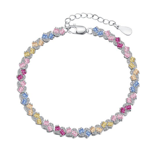 [Lumi Jewellery]Ornate Colorful Flower Shape Party Bracelet