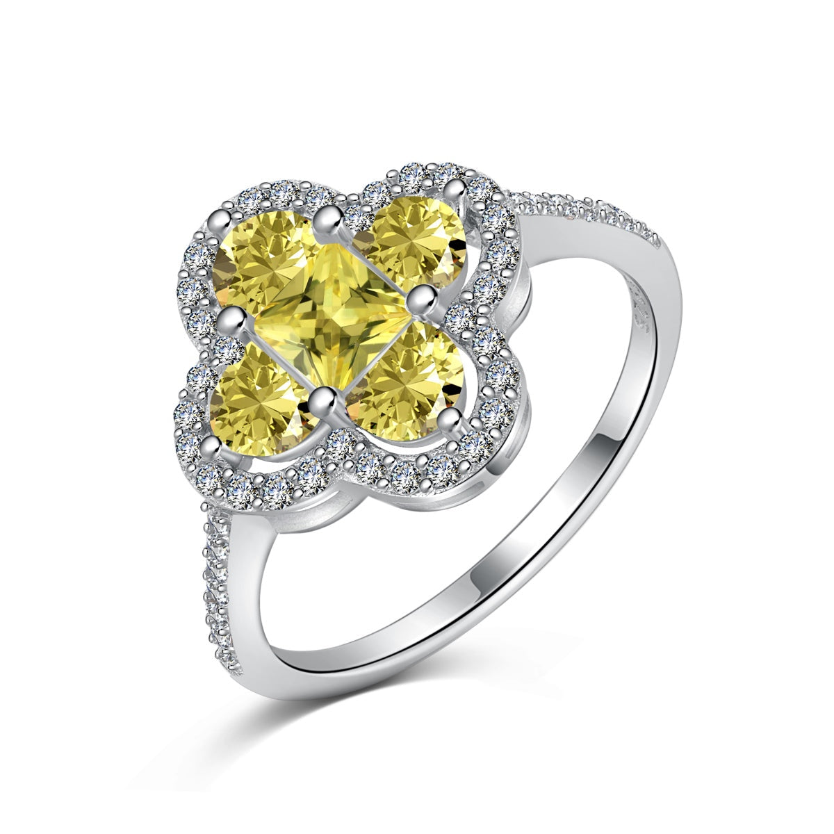 [Lumi Jewellery]Luxurious Eternity Flower Shape Banquet Ring