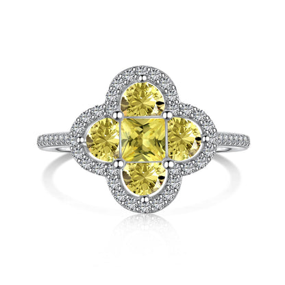 [Lumi Jewellery]Luxurious Eternity Flower Shape Banquet Ring
