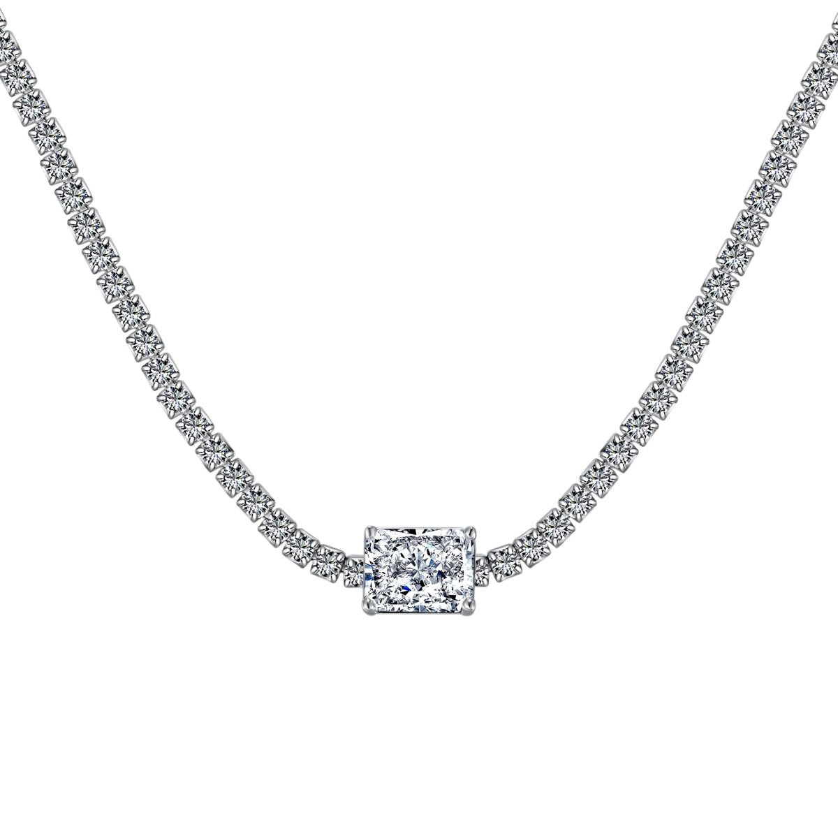 [Lumi Jewellery]2.0 carat Ornate Emerald Cut Necklace