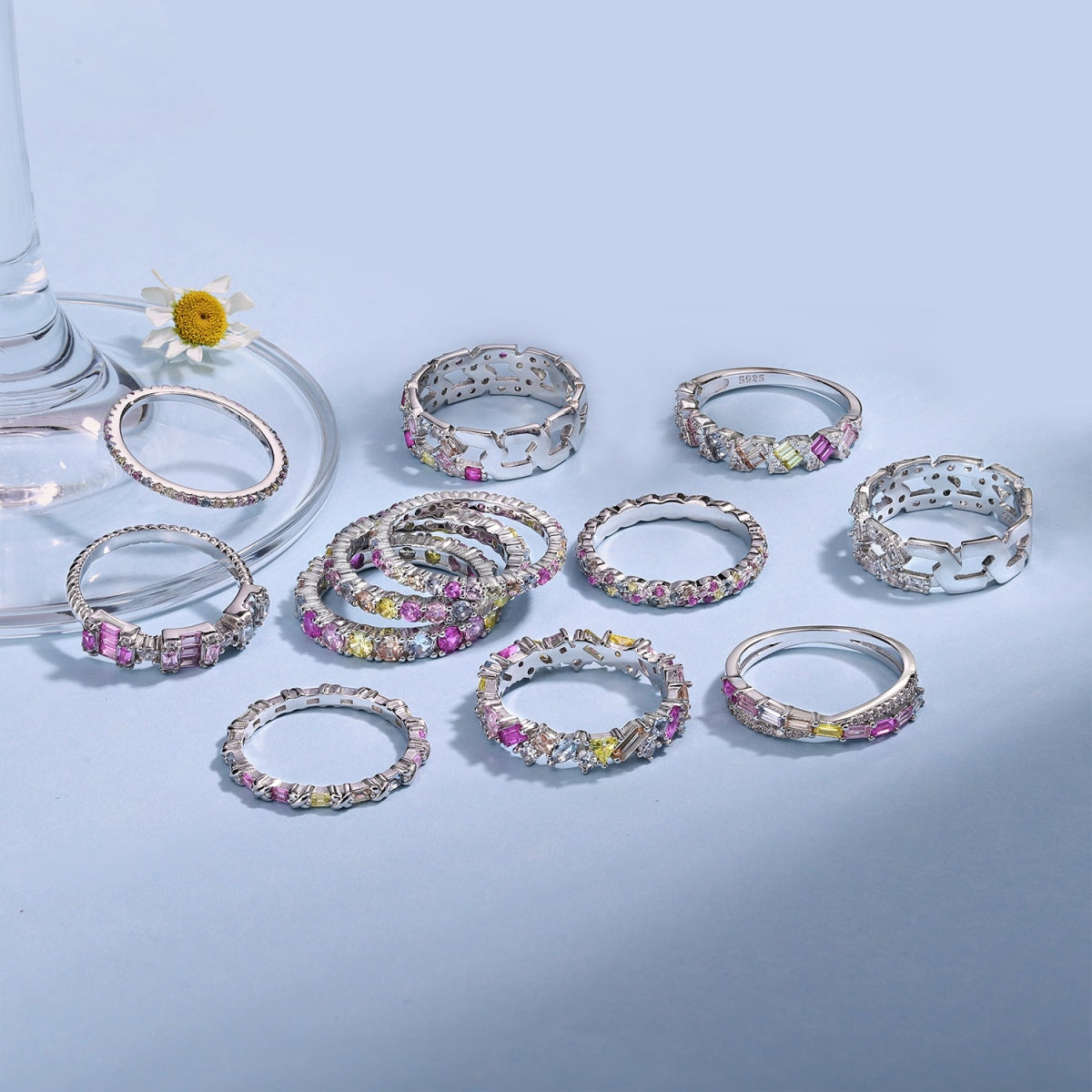 [Lumi Jewellery]Radiant Sparkling Round Cut Daily Ring