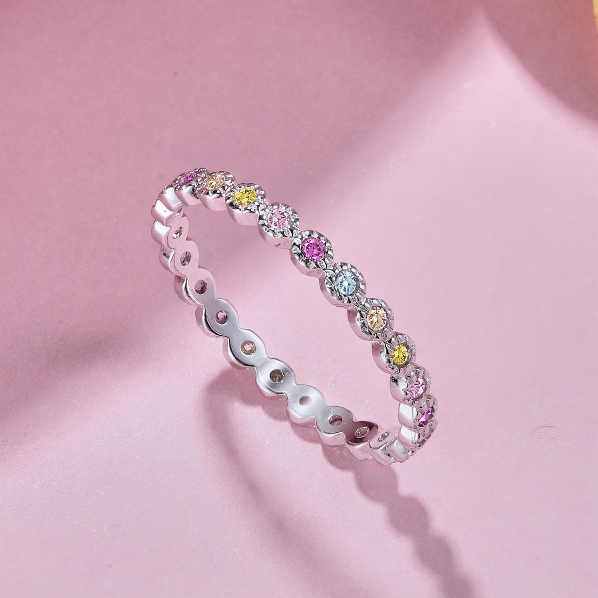 [Lumi Jewellery]Radiant Sparkling Round Cut Daily Ring