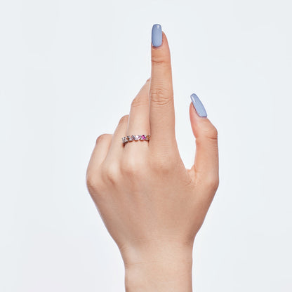 [Lumi Jewellery]Delicate Vibrant Emerald Cut Daily Ring