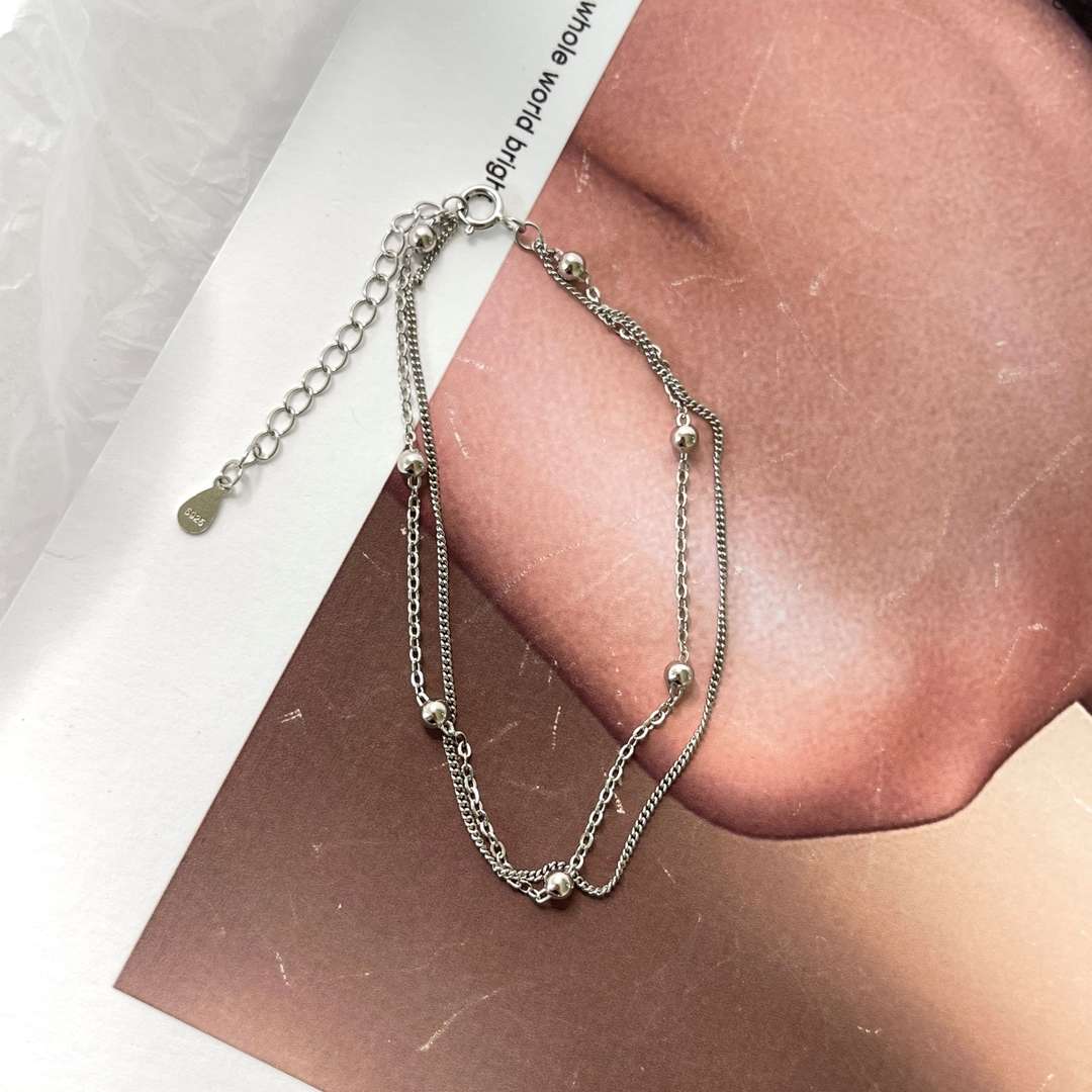 [Lumi Jewellery]Delicate Bead Double Layer Bracelet