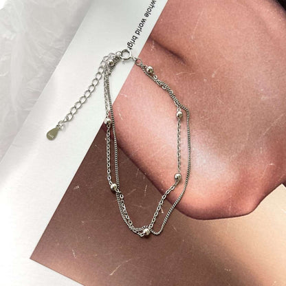 [Lumi Jewellery]Delicate Bead Double Layer Bracelet
