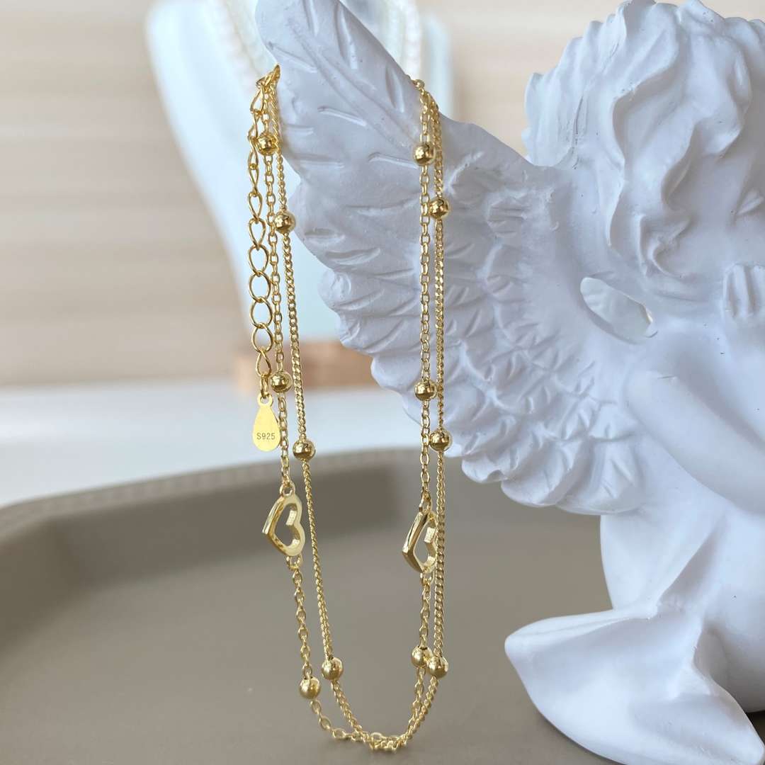 [Lumi Jewellery]Dainty Double Layer Love Heart Bracelet