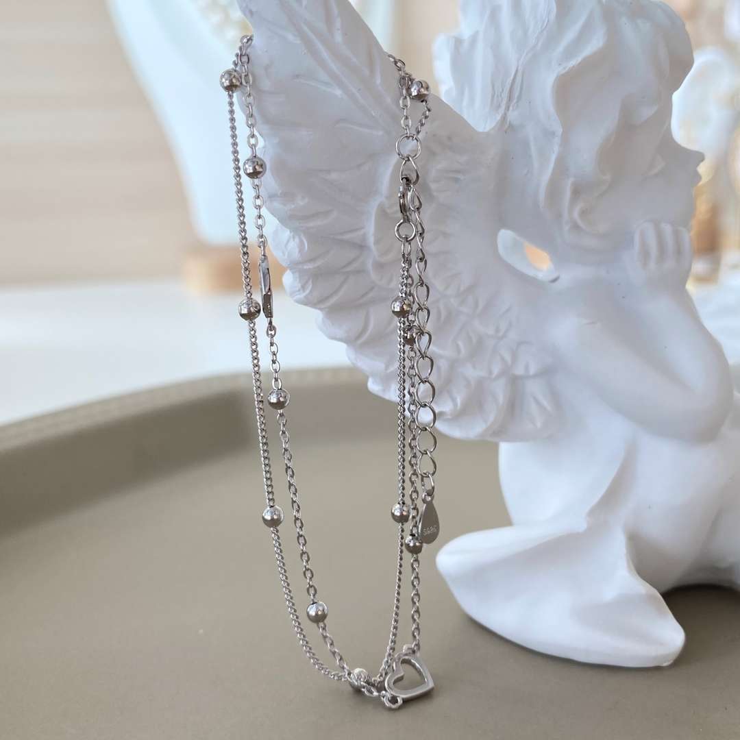 [Lumi Jewellery]Dainty Double Layer Love Heart Bracelet