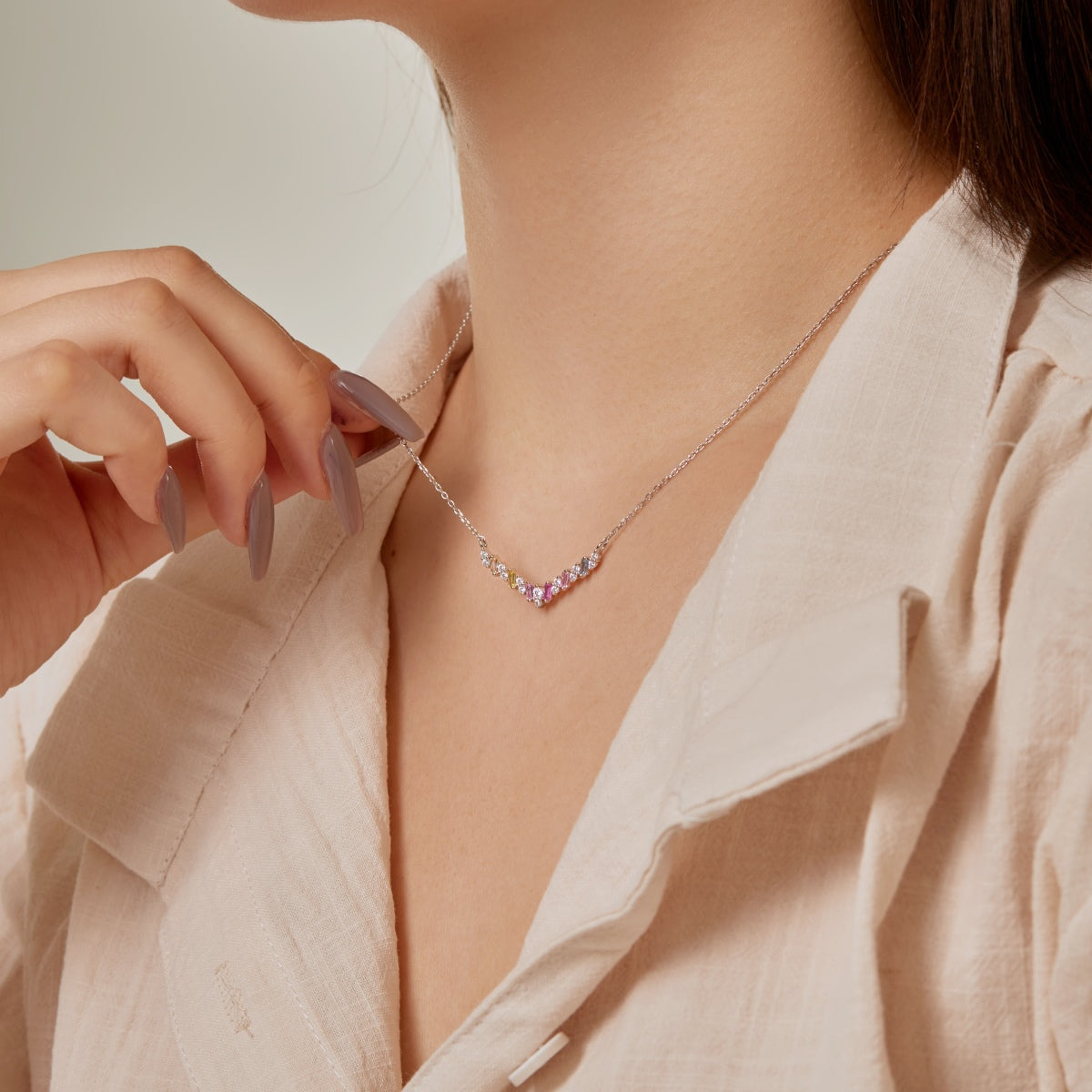 [Lumi Jewellery]Dazzling Rainbow Necklace
