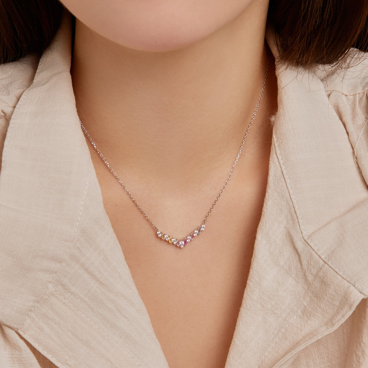 [Lumi Jewellery]Dazzling Rainbow Necklace