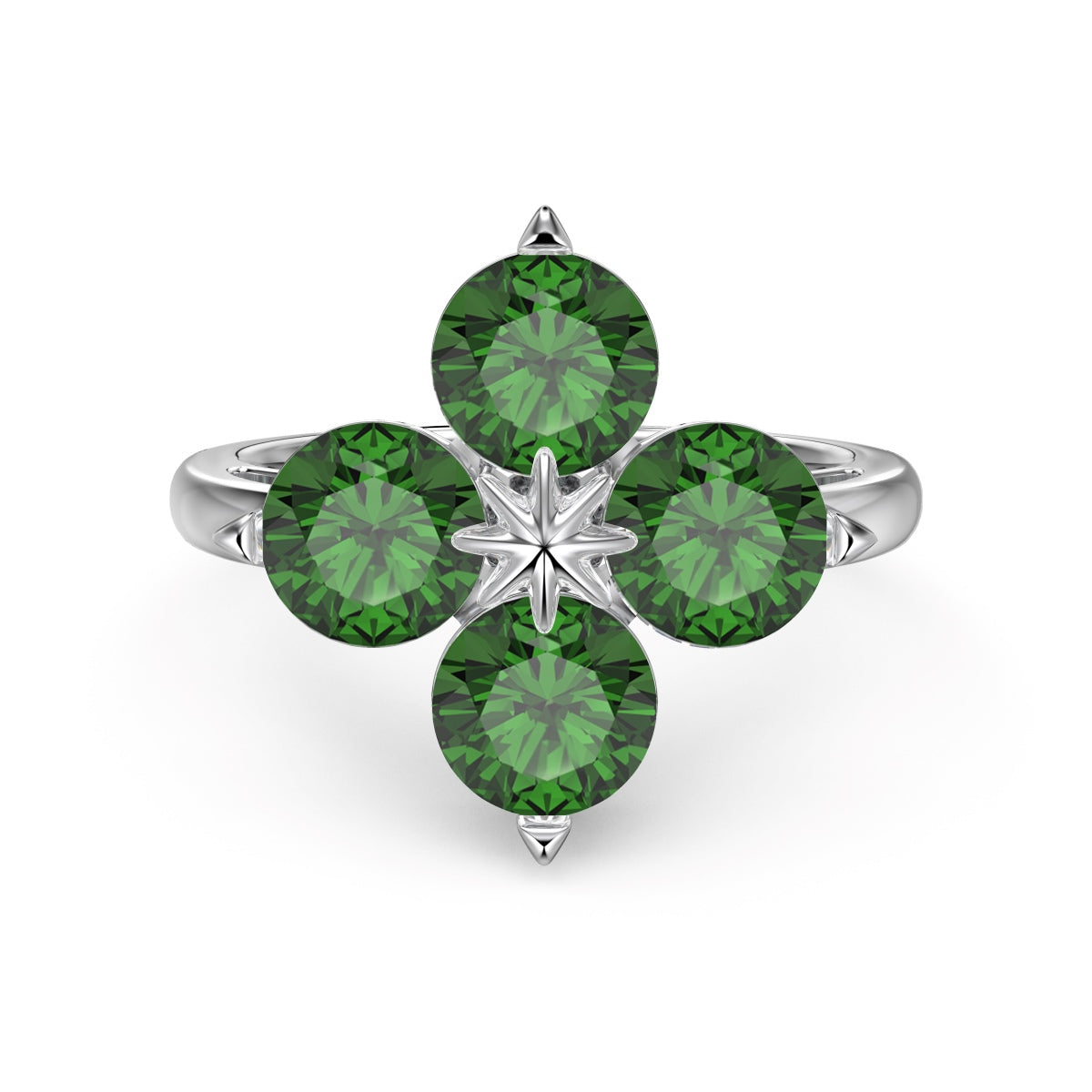 [Lumi Jewellery]Four-Leaf Clover Eight-Pointed Star Ring